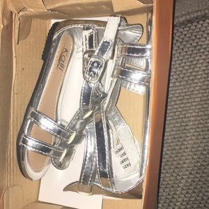 silver infant sandals